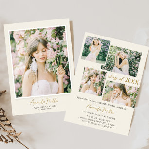 Convite para Graduação de Fotos Elegante Clássica