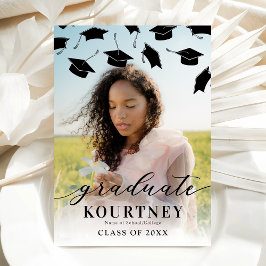 Convite para Graduação de Fotos em Branco Simples