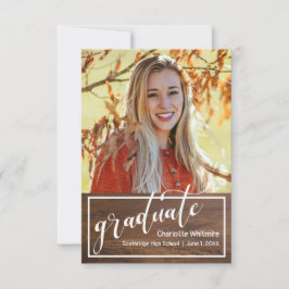 Convite para Graduação de Fotos em Madeira Rústica