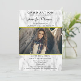 Convite para Graduação de Fotos em Marble Elegante
