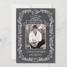 Convite para Graduação de Fotos em Quadro Chalkboa