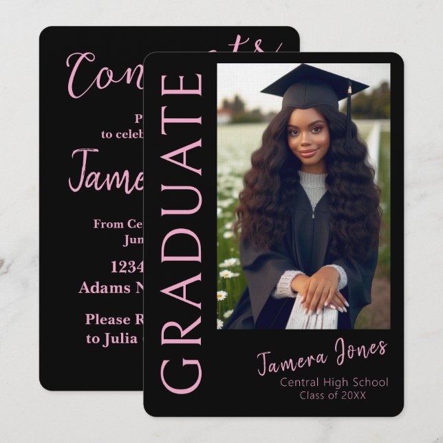 Convite para Graduação de Fotos Moderna (Frente/Verso)