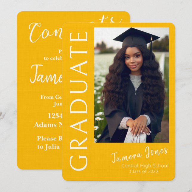 Convite para Graduação de Fotos Moderna (Frente/Verso)