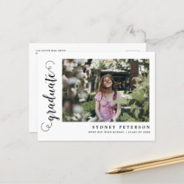 Convite para Graduação de Fotos Moderna de Script