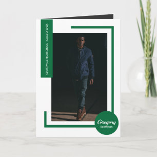 Convite para Graduação de Fotos Moderna Verde