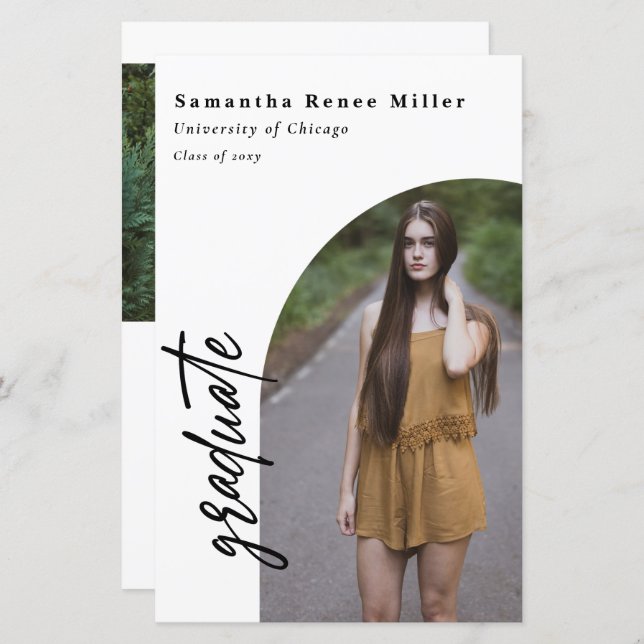 Convite para Graduação de Fotos para Arch 2 Modern (Frente/Verso)