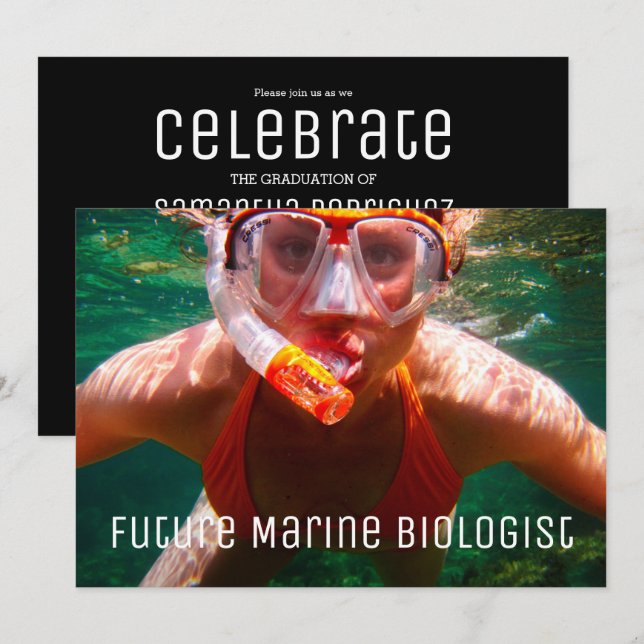 Convite para Graduação de Fotos para Carreira no F (Frente/Verso)