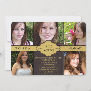 Convite para Graduação de Fotos para Dia de Feli