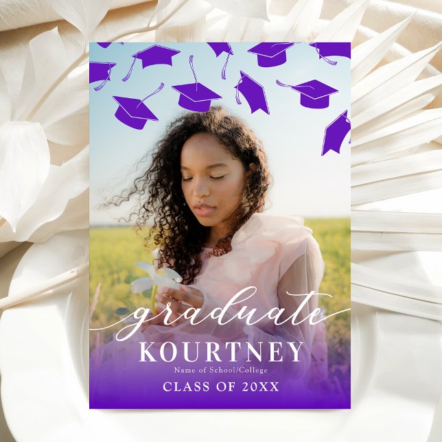 Convite para Graduação de Fotos Roxo Elegante (Criador carregado)
