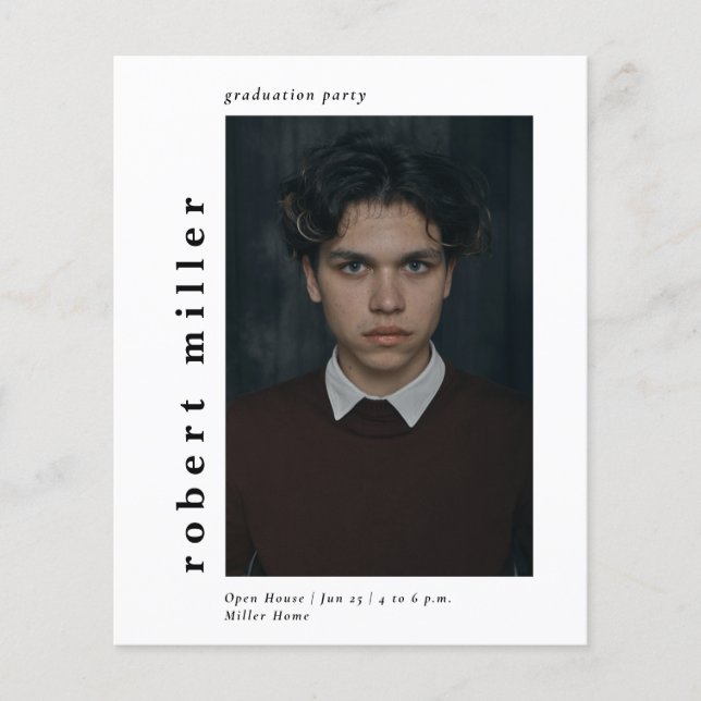 Convite para Graduação de Fotos Simples Moderna de (Frente)