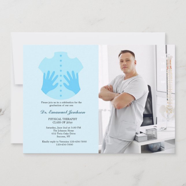 Convite para Graduação de Fotos Terapista Física (Frente)