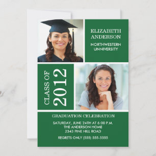 Convite para graduação de fotos ~Verde e Branco 