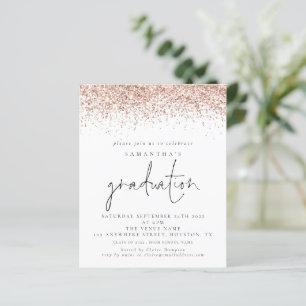 Convite para Graduação de Glitter Dourado para Ros