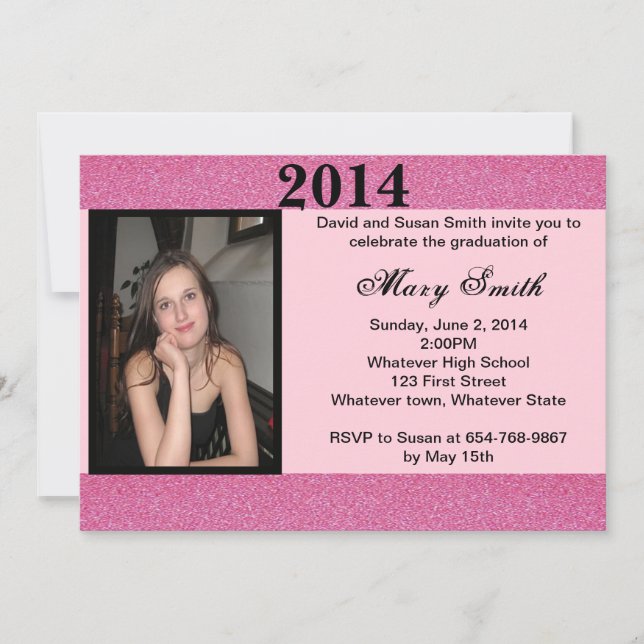 Convite para Graduação de Literatura Rosa-Rosa (Frente)