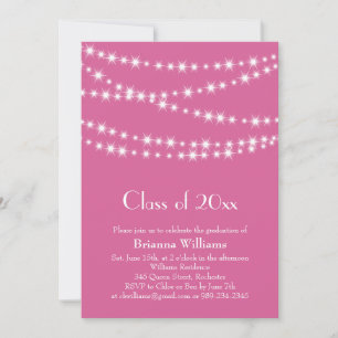 Convite para Graduação de Luzes do Partido Fuchsia