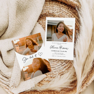 Convite Para Graduação De mais velho, Ela Fez