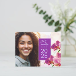 Convite para graduação de orquídeas Na moda modern