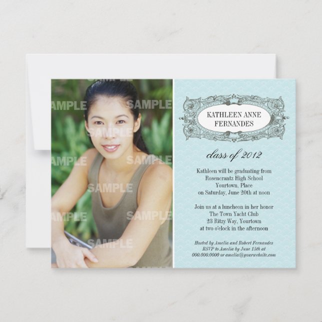 Convite para Graduação de Quadro de ornamentado (Frente)