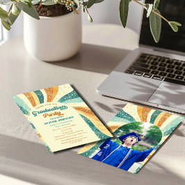 Convite para Graduação de Terracotta Retro Groovy