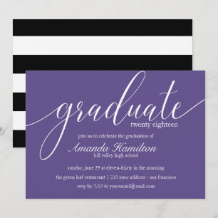 Convite para graduação de tipografia ultraviolet