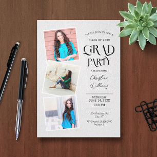 Convite para Graduação de Várias Fotografias Elega