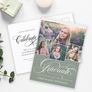 Convite para Graduação Elegante Moderno para Cal