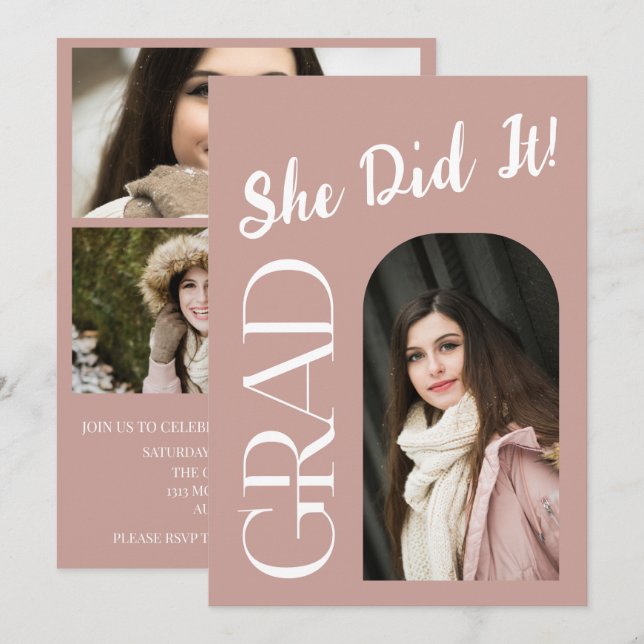 Convite para Graduação em Arch Elegante | Foto per (Frente/Verso)