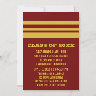 Convite para Graduação em Faixa Amarela/Maroon Neg