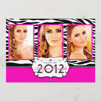 Convite para graduação em Zebra Moderna Trendy