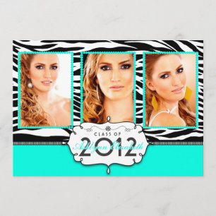 Convite para graduação em Zebra Moderna Trendy