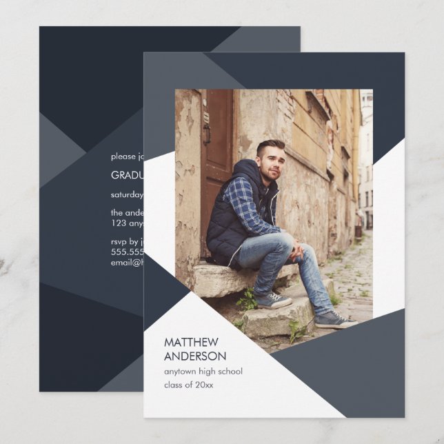 Convite para Graduação Geométrica Moderna (Frente/Verso)