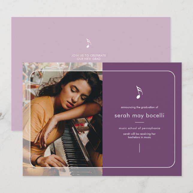 Convite para Graduação Major de Música (Frente/Verso)