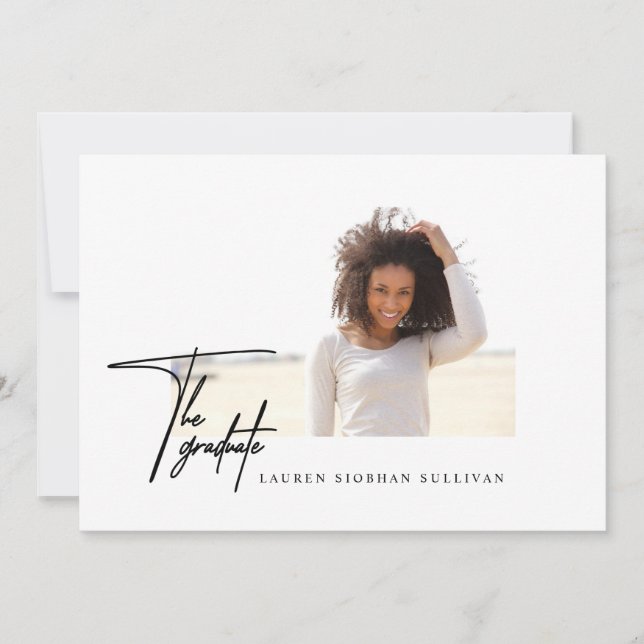 Convite para Graduação Minimalista de Foto (Frente)