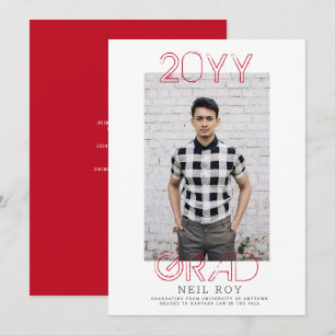 Convite para Graduação Moderna Minimalista Grung