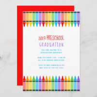 Convite para Graduação Pré-Escolar Crayons