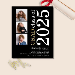 Convite para graduação preto 2025 com foto 3