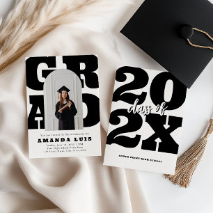 Convite para Graduação Retro Brancos Negros