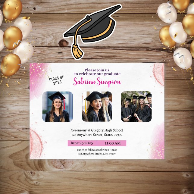 Convite para Graduação Rosa Menino (Criador carregado)