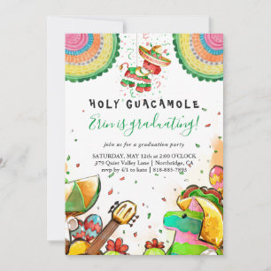 Convite para Graduação Santa Guacamole Fiesta