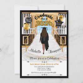 Convite Para Graduação Tonalidade De Pele Hispânic