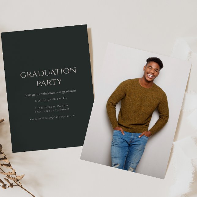 Convite para Graduação Verde Elegante Simples (Criador carregado)