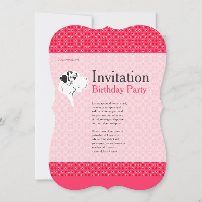 Convite para Grande Danês (Frente)