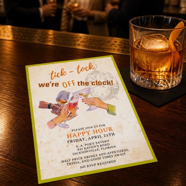 Convite para Happy Hour Tick-Tock (Criador carregado)