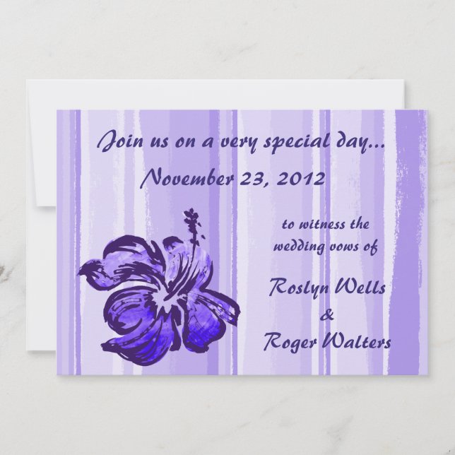 Convite para Hibiscus de Aquarela (Frente)