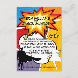 Convite para histórias em quadrinhos de super-heró