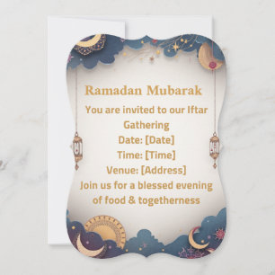 Convite para Iftar de Ramadan   Dourado Islâmico E