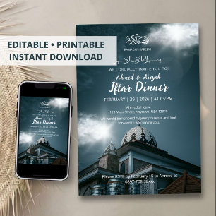 Convite para Iftar do Ramadão com Cúpula da Mesqui