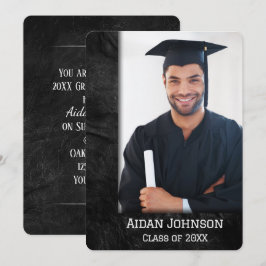 Convite para Imagem de Foto de Couro de Graduação