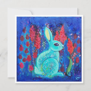 Convite para Impressão de Mini Arte do Mint Bunny