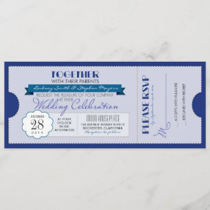 convite para ingresso moderno azul